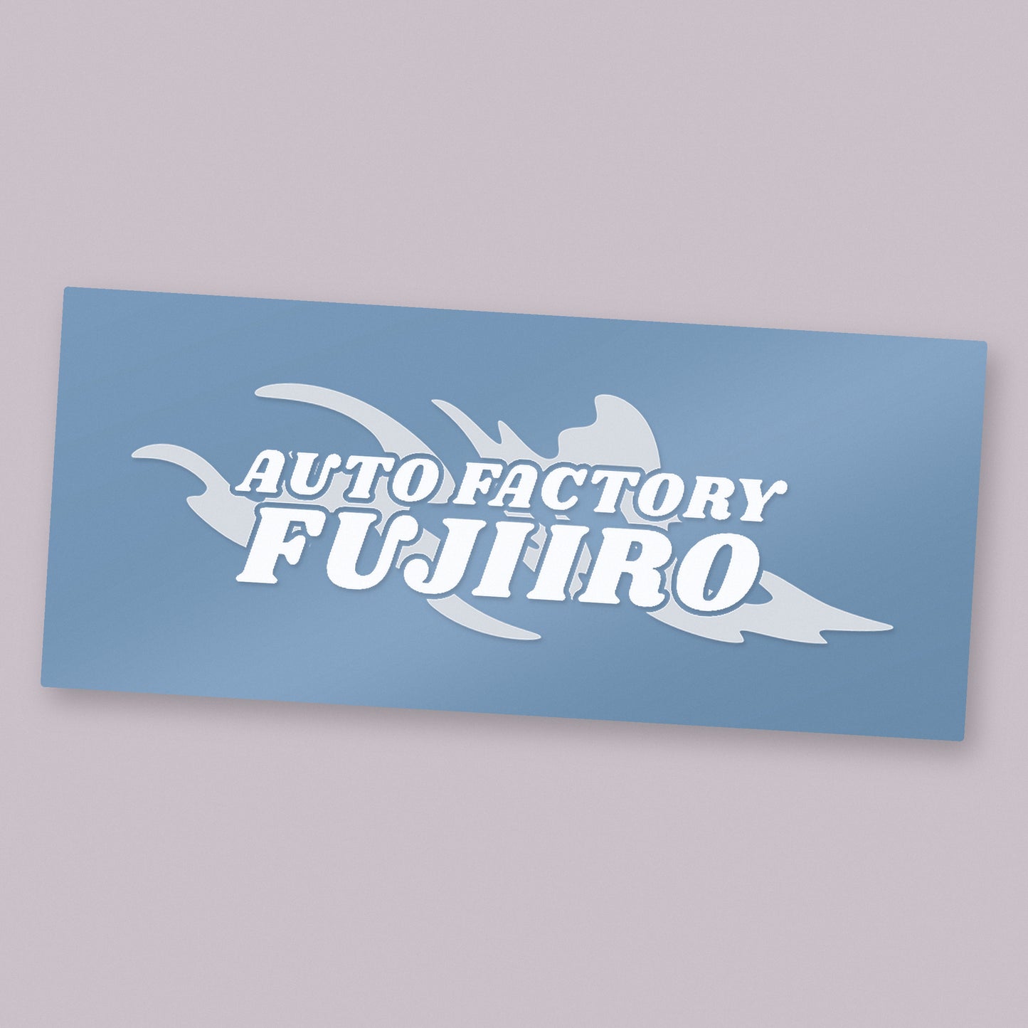 Auto Factory Fujiiro Splash logo die-cut vinyl decal on its transfer sheet