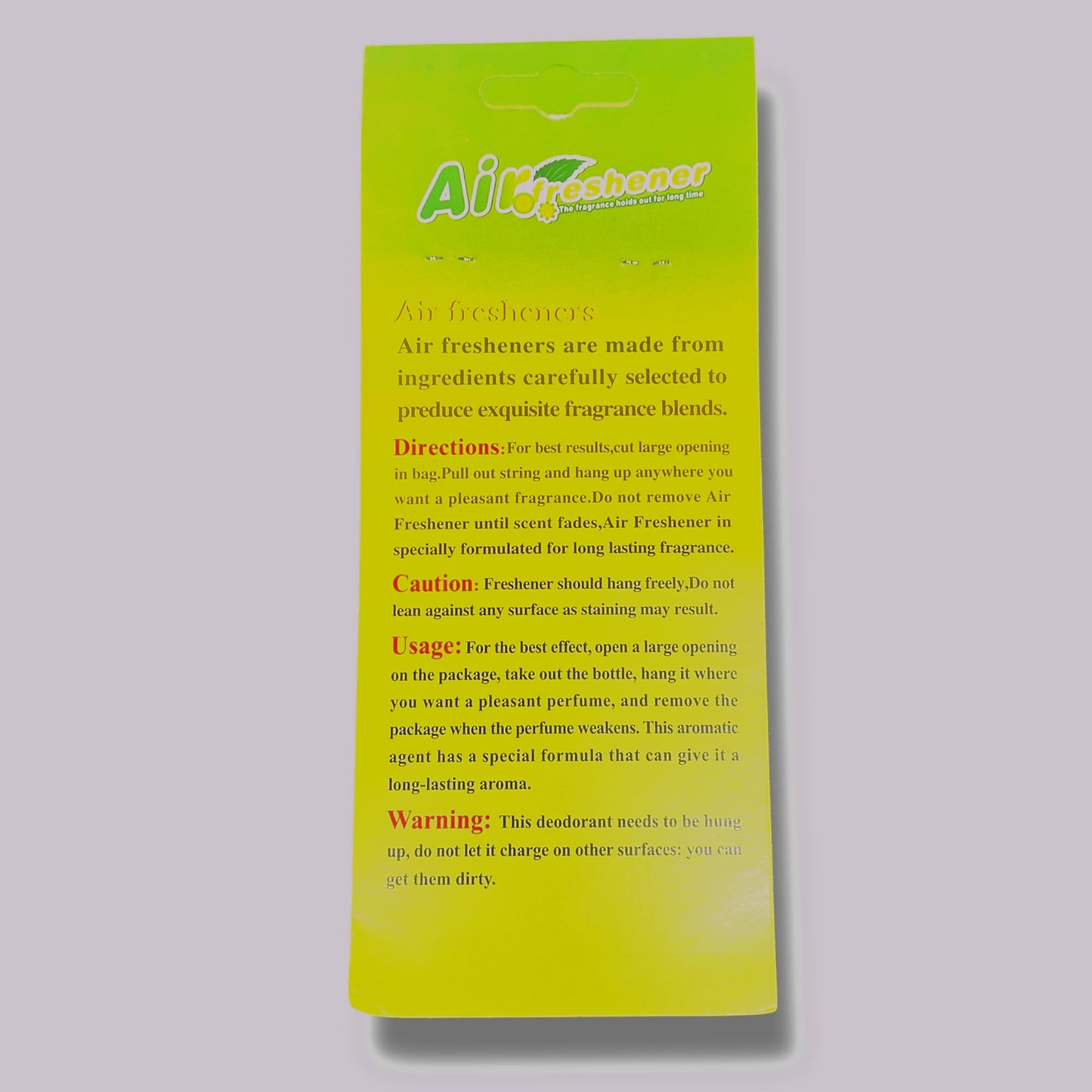 Japanese Model lemon air freshener in yellow package