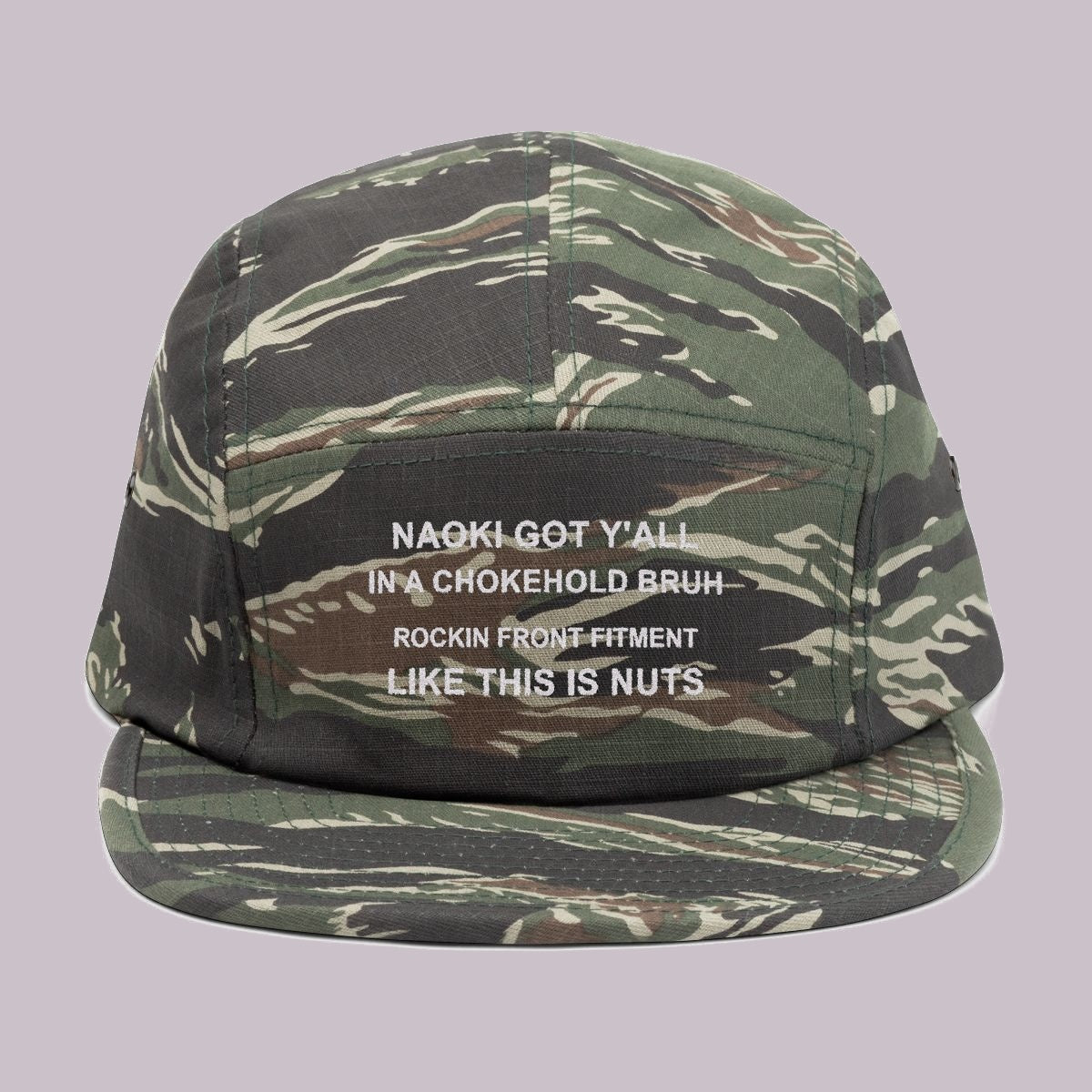 CHOKEHOLD CAP front, tiger camo, embroidered front panel