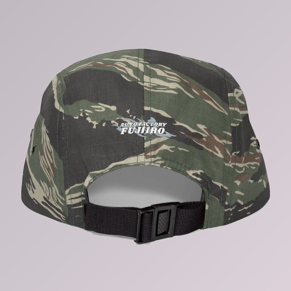 Green Camo — Fujiiro five-panel logo cap, back of the cap, Fujiiro logo embroidered