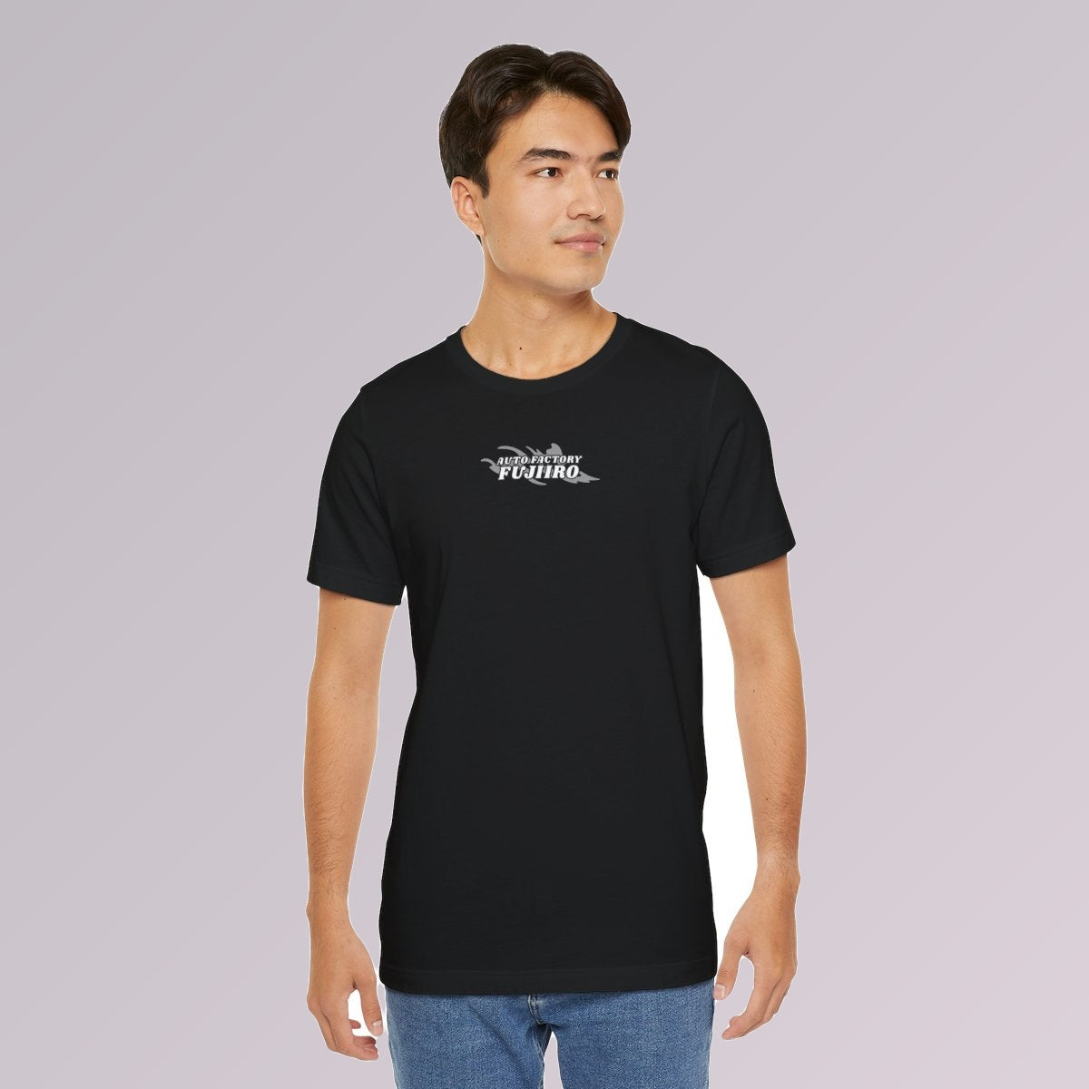 Black — splash logo on the chest, worn