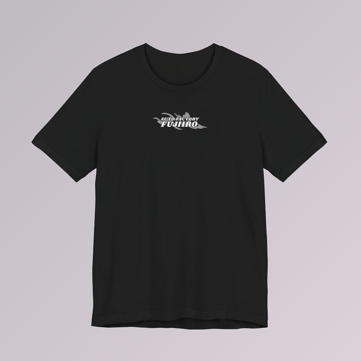 Black — NEVER STOP CHASING WHAT YOU LOVE black tee — Fujiiro splash logo on the chest