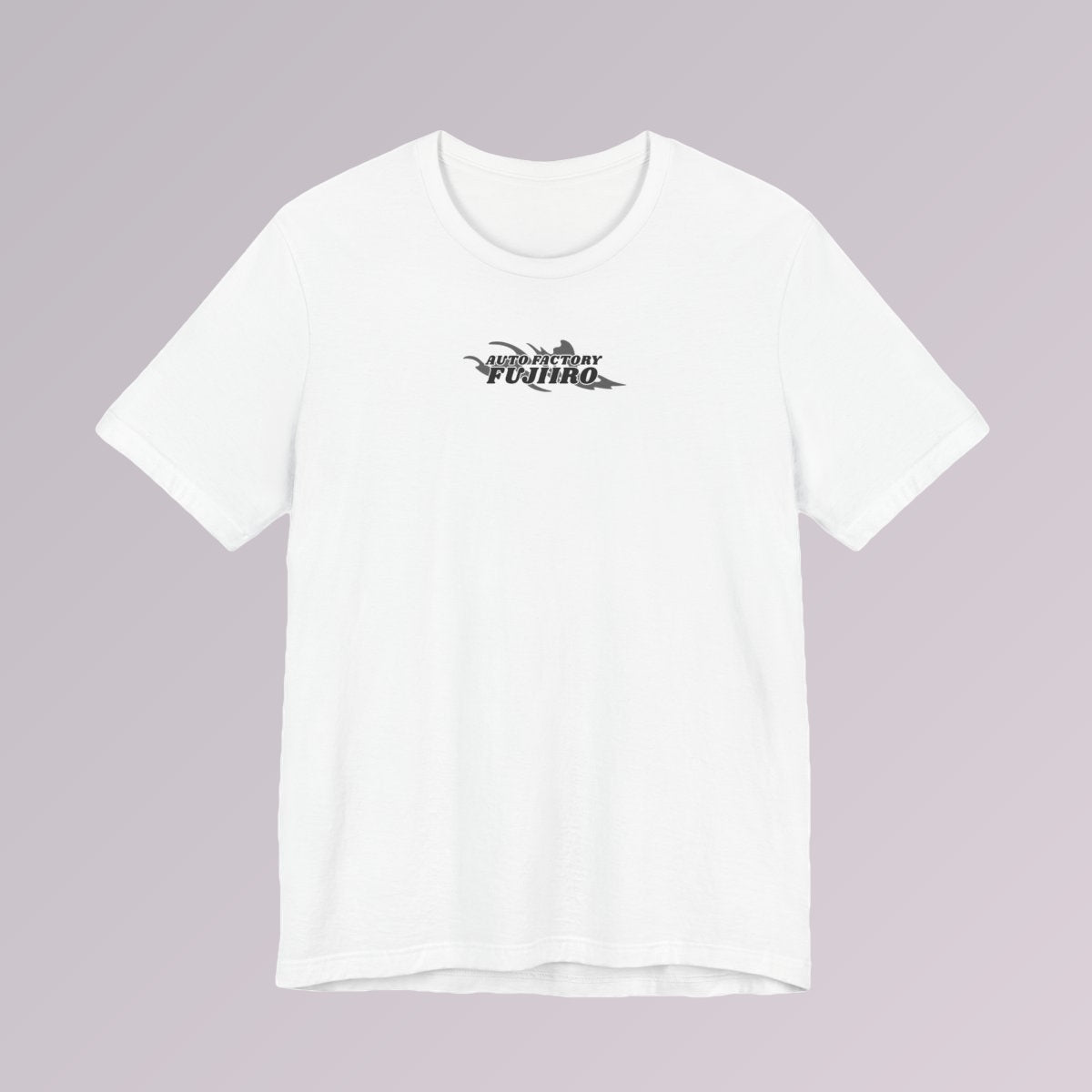 White — NEVER STOP CHASING WHAT YOU LOVE white tee — Fujiiro splash logo on the chest