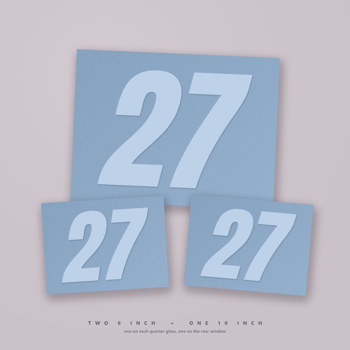 Race Pack: two 6 inch and one 10 inch number decals